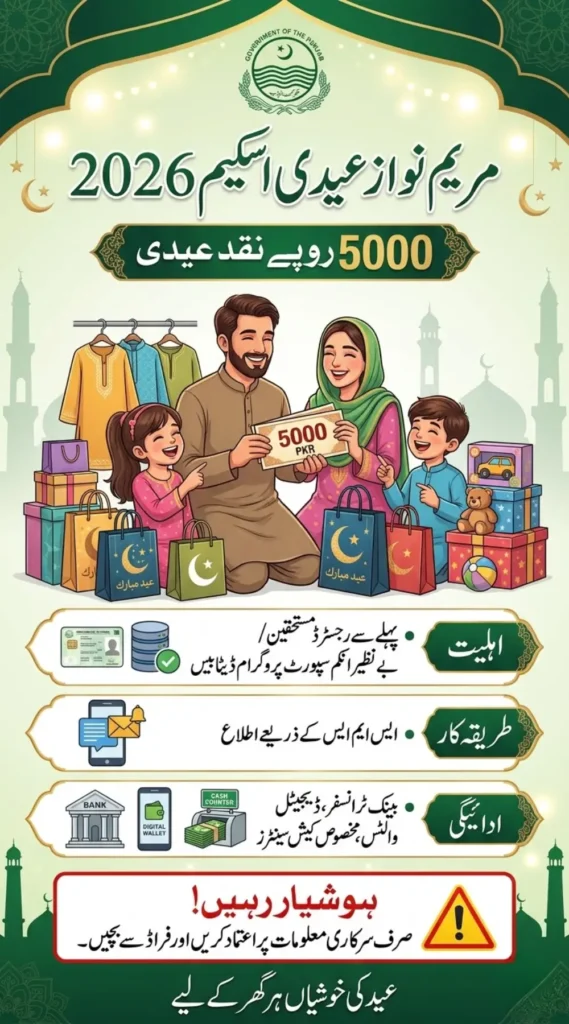 Maryam Nawaz Eidi Scheme 2026 – Get 5000 Eidi From Government of Pakistan